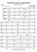 Trinklied Aus Dem 16 Jahrhundert For Trombone Or Low Brass Quartet