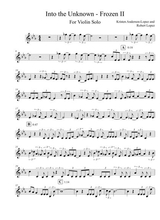 Into The Unknown Frozen Violin Sheet Music