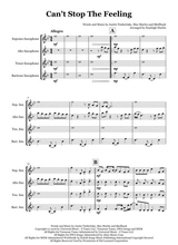 Cant Stop The Feeling By Justin Timberlake From Trolls Saxophone Quartet SATB