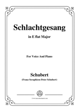 Schubert Schlachtgesang In E Flat Major For Voice Piano