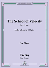 Czerny The School Of Velocity Op 299 No 5 Molto Allegro In C Major For Piano