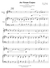 Mozart Ave Verum Corpus For Soprano Sax Piano