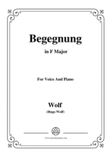 Wolf Begegnung In F Major For Voice And Piano