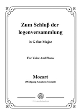 Mozart Zum Schlu Der Logenversammlung In G Flat Major For Voice And Piano