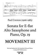 Saxophone Sonata Op 19 Movement Iii