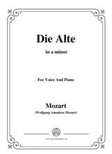 Mozart Die Alte In A Minor For Voice And Piano