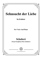 Schubert Sehnsucht Der Liebe Loves Yearning D 180 In D Minor For Voice Piano