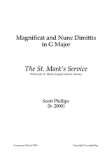 Magnificat And Nunc Dimittis The St Marks Service
