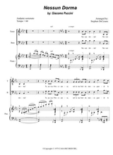 Nessun Dorma Duet For Tenor And Bass Solo