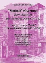Handel Overture Sinfonia From Messiah For Saxophone Quintet SaTTB