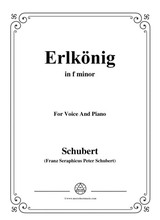 Schubert Erlknig In F Minor For Voice And Piano