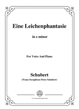 Schubert Eine Leichenphantasie D 7 In E Minor For Voice Piano