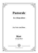 Bizet Pastorale In C Sharp Minor For Voice And Piano