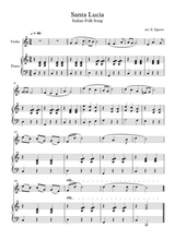 Santa Lucia Italian Folk Song For Violin Piano
