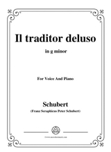 Schubert Il Traditor Deluso In G Minor For Voice And Piano