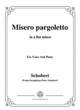 Schubert Misero Pargoletto In A Flat Minor For Voice Piano