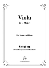Schubert Viola Violet Op 123 D 786 In G Major For Voice Piano