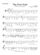 The First Noel Variations For Clarinet Quintet Bass Clarinet Part