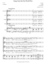 Songs From The First World War Medley SATB