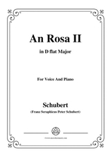 Schubert An Rosa Ii To Rosa D 316 In D Flat Major For Voice Piano