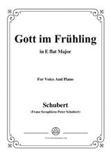 Schubert Gott Im Frhling In E Flat Major For Voice Piano