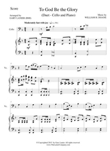To God Be The Glory Duet Cello And Piano Score And Parts