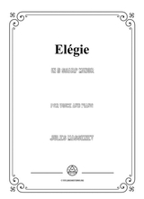 Massenet Elgie In D Sharp Minor For Voice And Piano