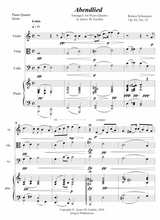Schumann Abendlied For Piano Quartet