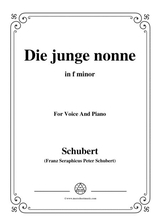 Schubert Die Junge Nonne In F Minor For Voice And Piano