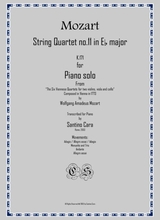 Mozart Complete String Quartet No 11 In E Flat Major K171 For Piano Solo