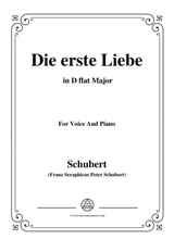 Schubert Die Erste Liebe In D Flat Major For Voice And Piano
