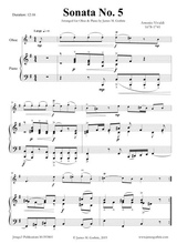 Vivaldi Sonata No 5 For Oboe Piano