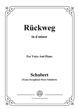 Schubert Rckweg In D Minor For Voice Piano