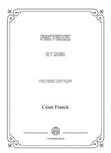 Franck Nocturne In F Minor For Voice And Piano