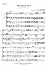 Mendelssohn F Song Without Words For String Quartet