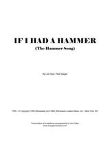 If I Had A Hammer The Hammer Song