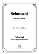 Schubert Sehnsucht In F Sharp Minor Op 105 No 4 For Voice And Piano
