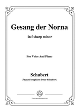Schubert Gesang Der Norna Op 85 No 2 In F Sharp Minor For Voice Piano