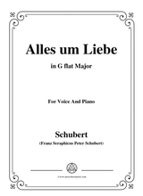 Schubert Alles Um Liebe In G Flat Major For Voice Piano