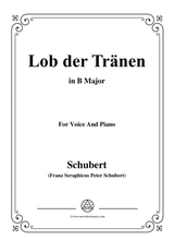 Schubert Lob Der Trnen Op 13 No 2 In B Major For Voice Piano