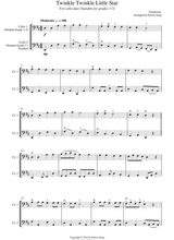 Twinkle Twinkle Little Star For Cello Duet Suitable For Grades 1 3