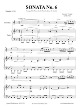 Vivaldi Sonata No 6 For Tenor Sax Piano