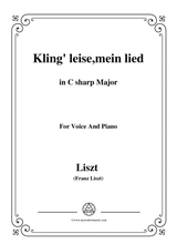 Liszt Kling Leise Mein Lied In C Sharp Major For Voice And Piano