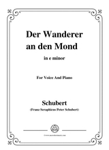 Schubert Der Wanderer An Den Mond Op 80 In E Minor For Voice Piano