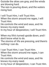 I Will Trust Him