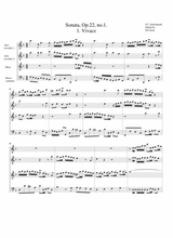 Sonata For 2 Alto Recorders Oboe And Basso Continuo Opus 22 No 1 F Major