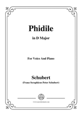 Schubert Phidile In D Major For Voice Piano
