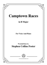 Stephen Collins Foster Camptown Races In B Major For Voice Piano