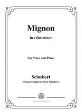 Schubert Mignon Ii D 727 In E Flat Minor For Voice Piano
