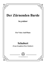 Schubert Der Zrnenden Barde In G Minor For Voice Piano